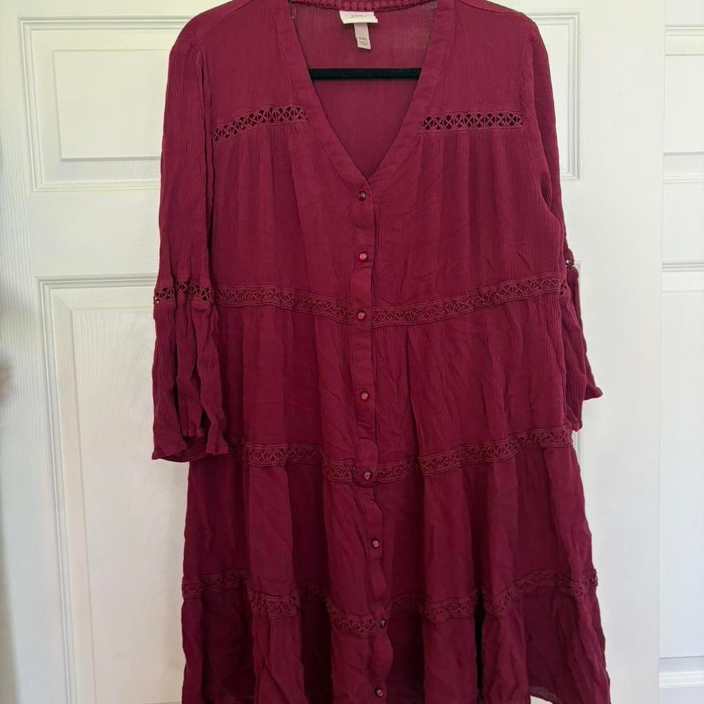 Boho Midi Length Ling Sleeve Dress